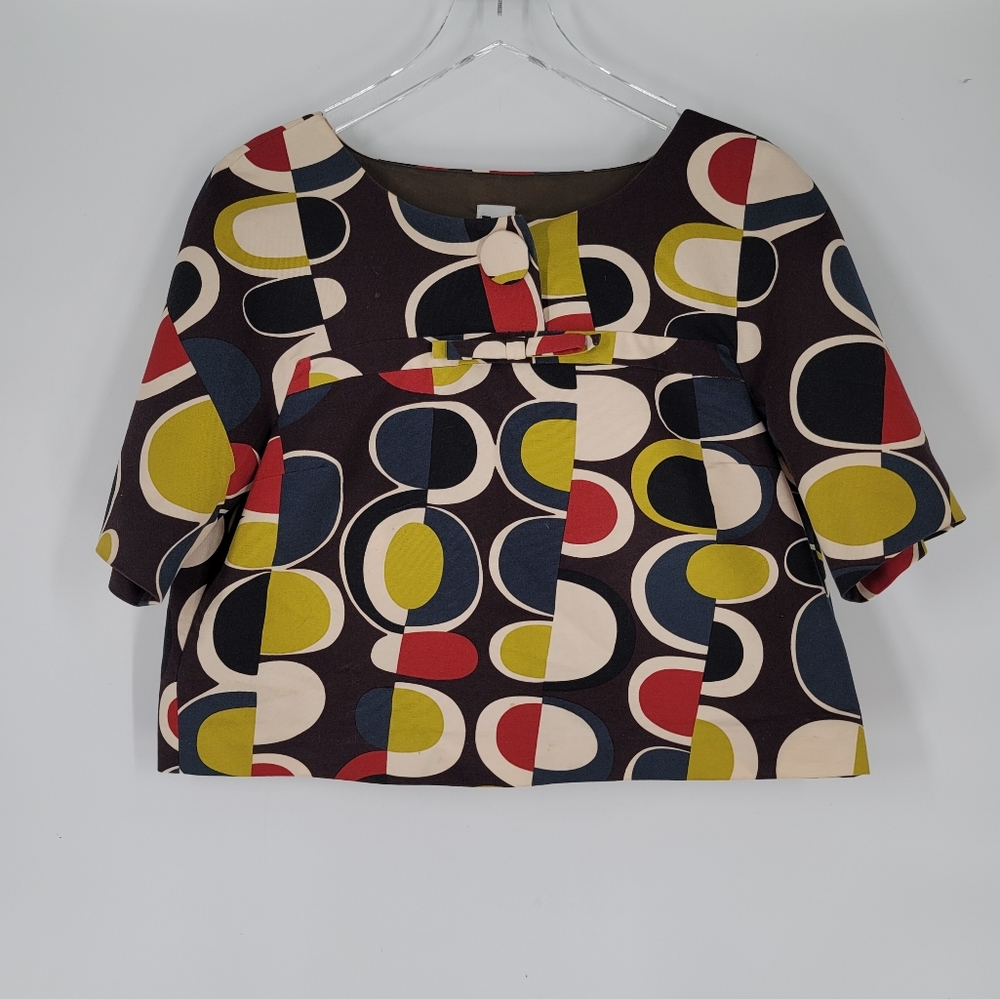 M Missoni Retro Style Geo Pattern Blouse Size 8